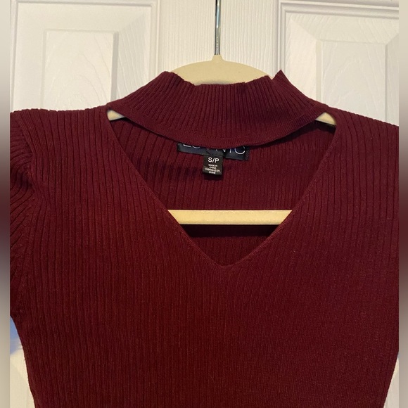 NWOT burgundy red stretchy dress, size small - Picture 4 of 5